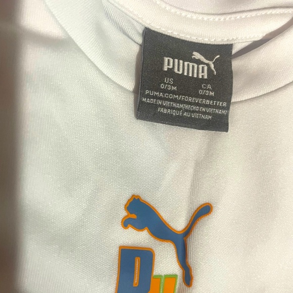 👕 Baby Boys 0-3M Puma Color Block Graphic Tee and shorts 🩳 - Picture 2 of 2